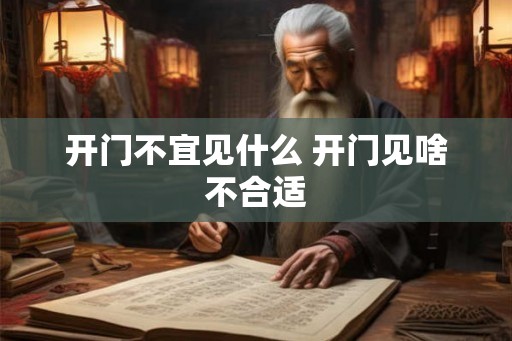 开门不宜见什么 开门见啥不合适