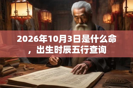 2026年10月3日是什么命,出生时辰五行查询 2026年10月3日是什么命,出生时辰五行查询