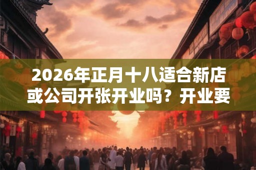 2026年正月十八适合新店或公司开张开业吗？开业要做什么方案？