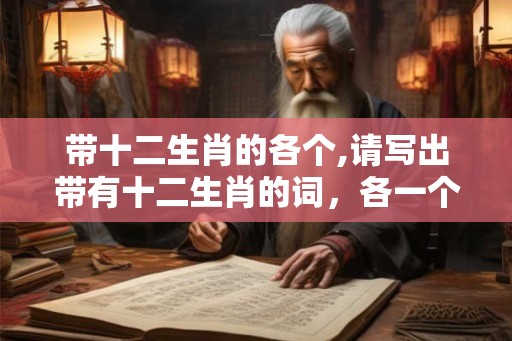 带十二生肖的各个,请写出带有十二生肖的词，各一个