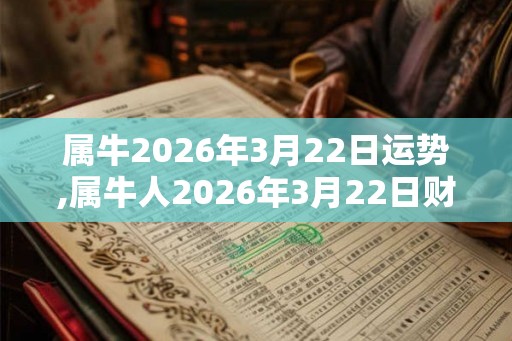 属牛2026年3月22日运势,属牛人2026年3月22日财运,生肖牛2026年3月22日运势