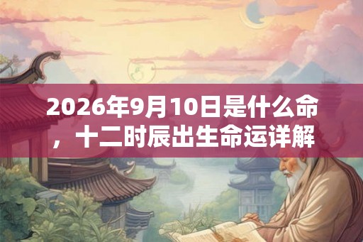 2026年9月10日是什么命，十二时辰出生命运详解