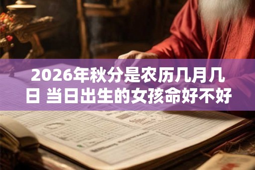 2026年秋分是农历几月几日 当日出生的女孩命好不好