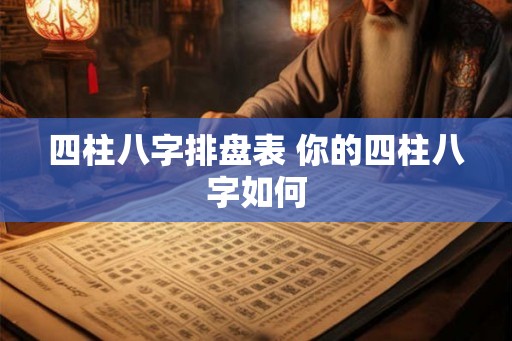 四柱八字排盘表 你的四柱八字如何 四柱八字排盘表 你的四柱八字如何