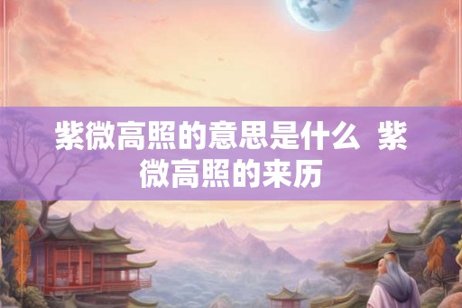 紫微高照的意思是什么  紫微高照的来历