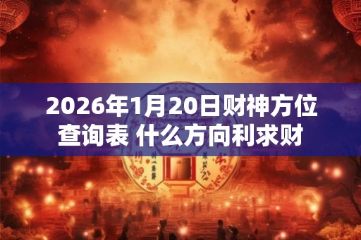 2026年1月20日财神方位查询表 什么方向利求财