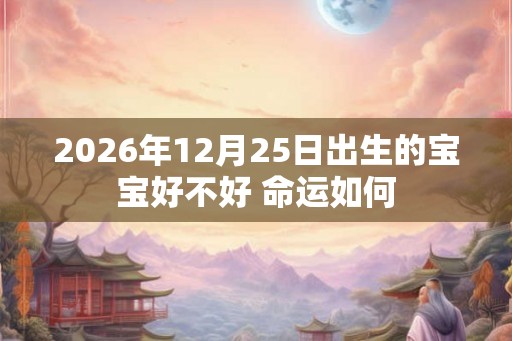 2026年12月25日出生的宝宝好不好 命运如何 2026年12月25日出生的宝宝好不好 命运如何