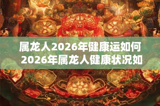属龙人2026年健康运如何 2026年属龙人健康状况如何 属龙人2026年健康运如何 2026年属龙人健康状况如何