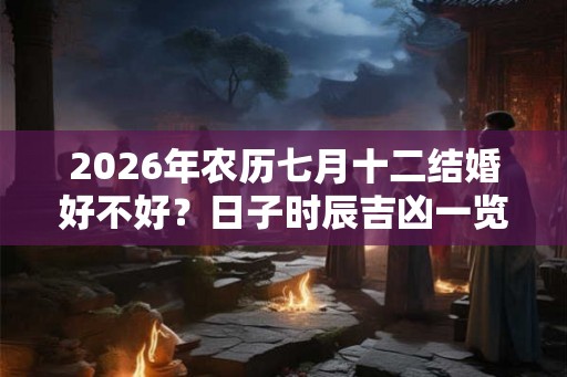 2026年农历七月十二结婚好不好？日子时辰吉凶一览！