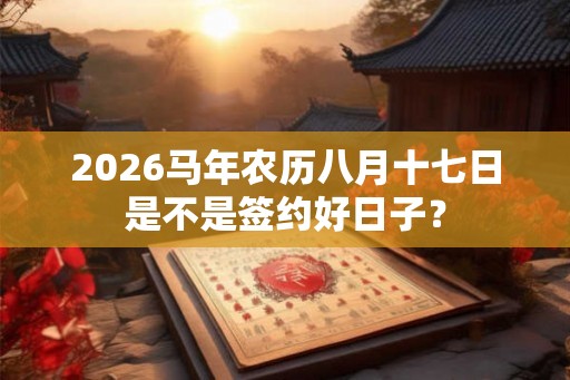 2026马年农历八月十七日是不是签约好日子？