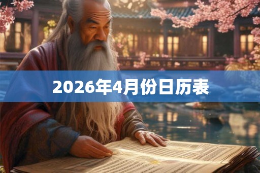2026年4月份日历表