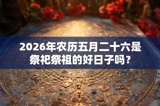 2026年农历五月二十六是祭祀祭祖的好日子吗？