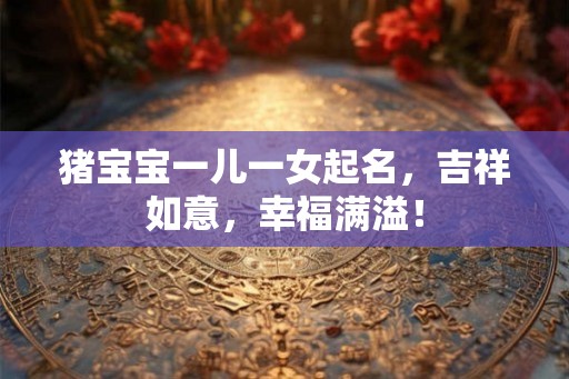 猪宝宝一儿一女起名，吉祥如意，幸福满溢！