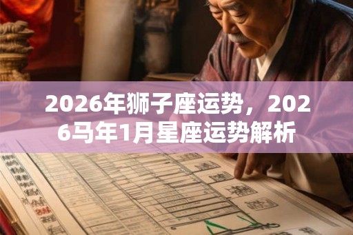 2026年狮子座运势，2026马年1月星座运势解析