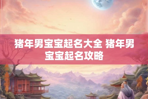 猪年男宝宝起名大全 猪年男宝宝起名攻略