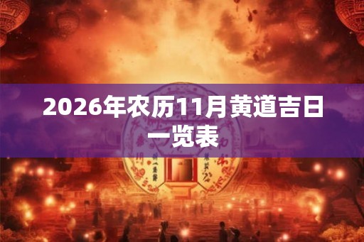 2026年农历11月黄道吉日一览表 2026年农历11月黄道吉日一览表