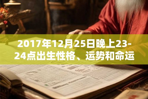 2017年12月25日晚上23-24点出生性格、运势和命运