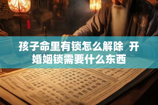 孩子命里有锁怎么解除  开婚姻锁需要什么东西