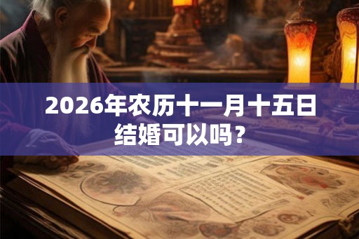 2026年农历十一月十五日结婚可以吗？