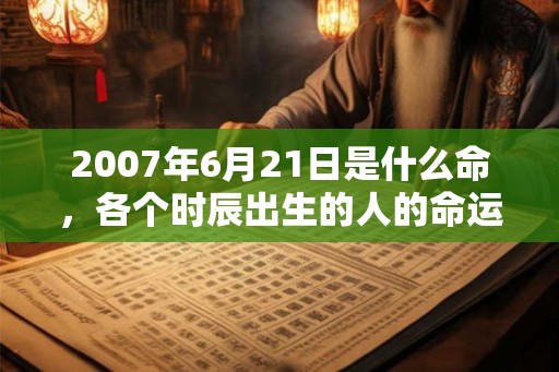 2007年6月21日是什么命，各个时辰出生的人的命运