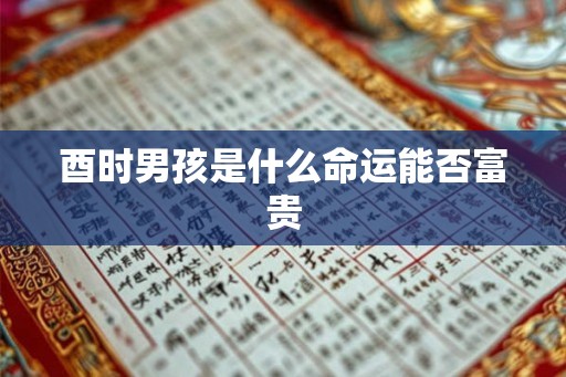 酉时男孩是什么命运能否富贵 酉时男孩是什么命运能否富贵