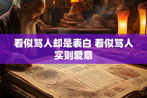 看似骂人却是表白 看似骂人实则爱意 看似骂人却是表白 看似骂人实则爱意