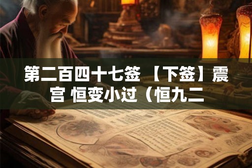 第二百四十七签 【下签】震宫 恒变小过（恒九二