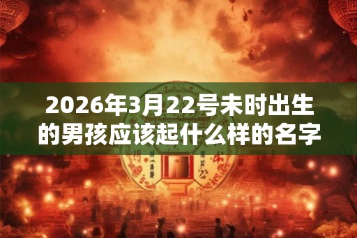 2026年3月22号未时出生的男孩应该起什么样的名字