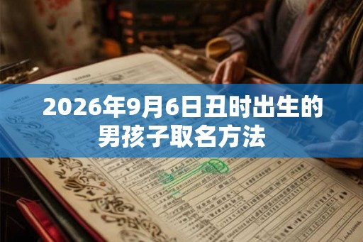 2026年9月6日丑时出生的男孩子取名方法