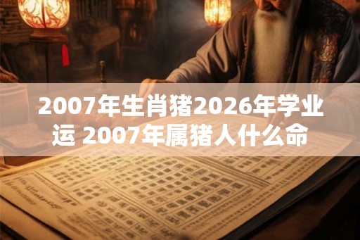 2007年生肖猪2026年学业运 2007年属猪人什么命