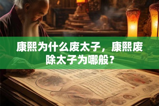 康熙为什么废太子,康熙废除太子为哪般? 康熙为什么废太子,康熙废除太子为哪般?
