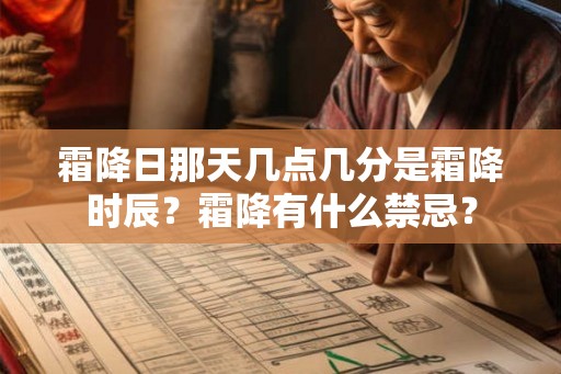 霜降日那天几点几分是霜降时辰？霜降有什么禁忌？