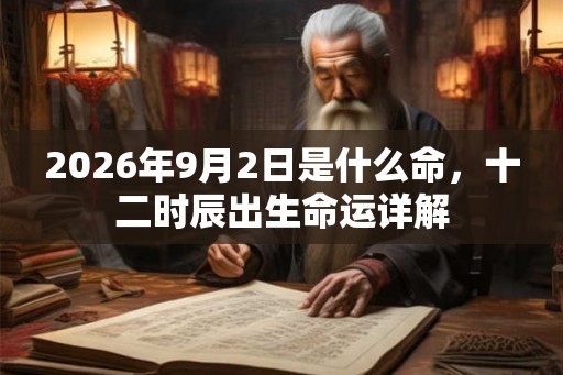 2026年9月2日是什么命，十二时辰出生命运详解