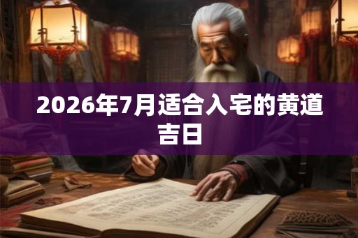 2026年7月适合入宅的黄道吉日