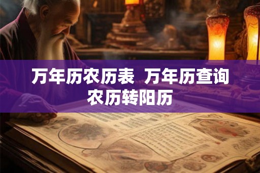 万年历农历表  万年历查询农历转阳历