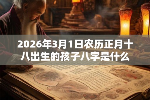 2026年3月1日农历正月十八出生的孩子八字是什么 2026年3月1日农历正月十八出生的孩子八字是什么