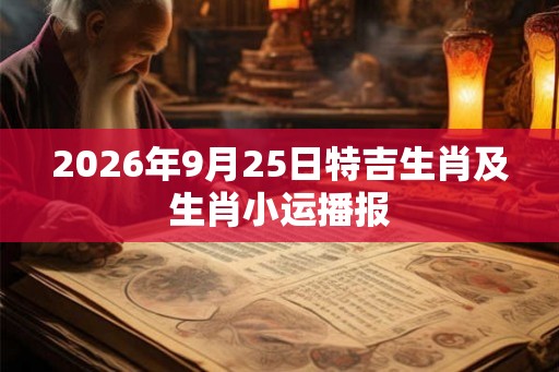 2026年9月25日特吉生肖及生肖小运播报