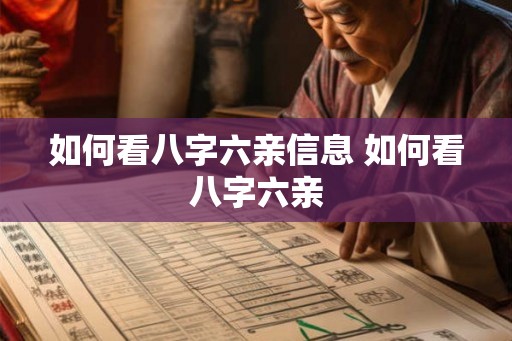 如何看八字六亲信息 如何看八字六亲 如何看八字六亲信息 如何看八字六亲