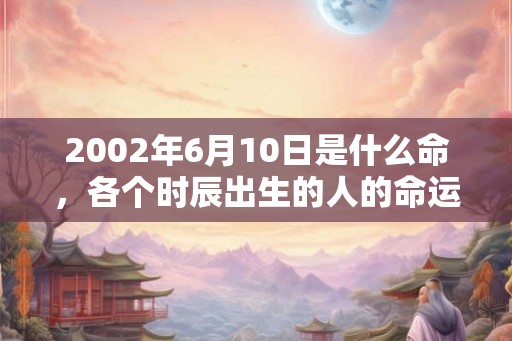 2002年6月10日是什么命，各个时辰出生的人的命运