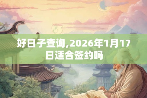 好日子查询,2026年1月17日适合签约吗