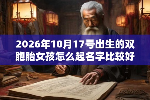 2026年10月17号出生的双胞胎女孩怎么起名字比较好，五行属什么？