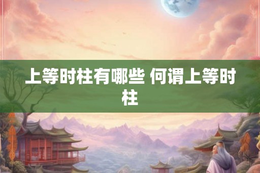 上等时柱有哪些 何谓上等时柱