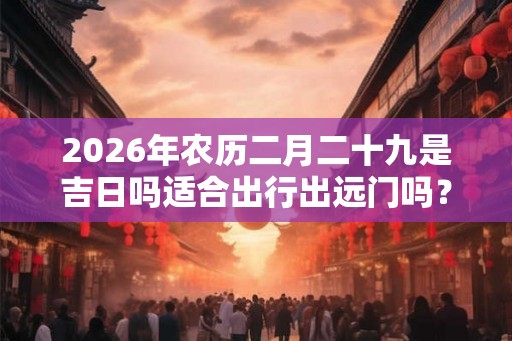 2026年农历二月二十九是吉日吗适合出行出远门吗？
