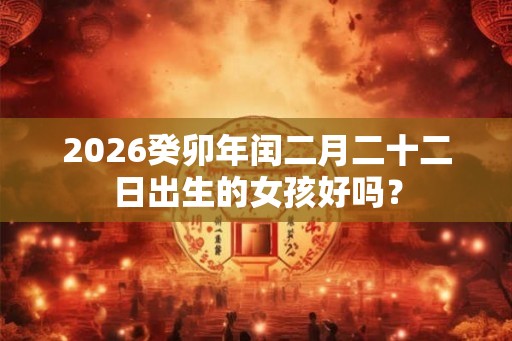 2026癸卯年闰二月二十二日出生的女孩好吗？