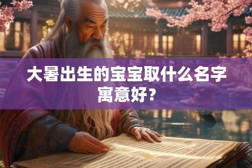 大暑出生的宝宝取什么名字寓意好？