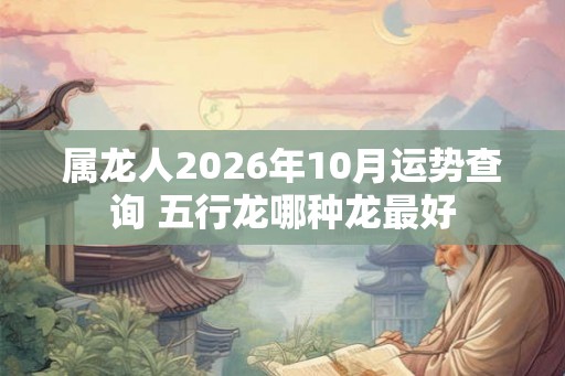 属龙人2026年10月运势查询 五行龙哪种龙最好