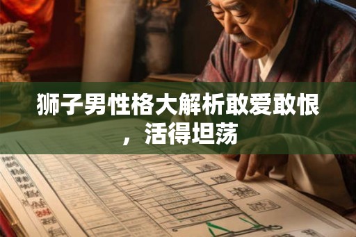 狮子男性格大解析敢爱敢恨，活得坦荡
