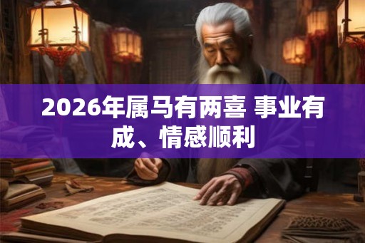 2026年属马有两喜 事业有成、情感顺利 2026年属马有两喜 事业有成、情感顺利