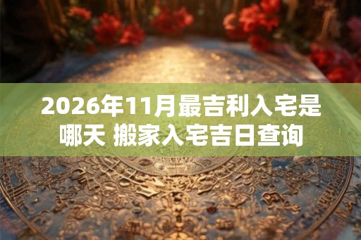 2026年11月最吉利入宅是哪天 搬家入宅吉日查询