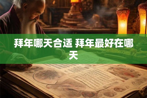 拜年哪天合适 拜年最好在哪天